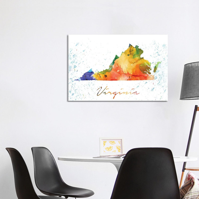 Virginia State Colourful - Wrapped Canvas Print, 101.6 cm H x 66.04 cm W x 3.175 cm D