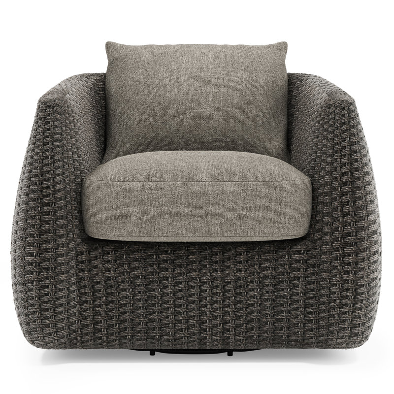 Bernhardt Sarene Outdoor Swivel Chair, Gray