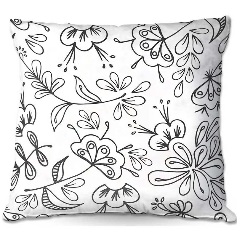 Floral Reversible Throw Pillow, 20" H x 20" W x 5" D