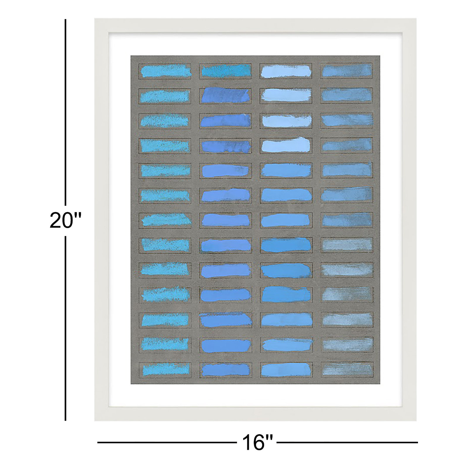 The Blues by Jacques Pilon, 20" H x 16" W x 1.25" D, White Framed