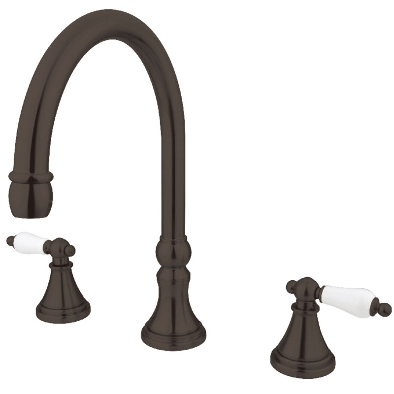 Kingston Brass Roman Two-Handle 3-Hole Deck Mount Roman Tub Faucet, Polished Chrome