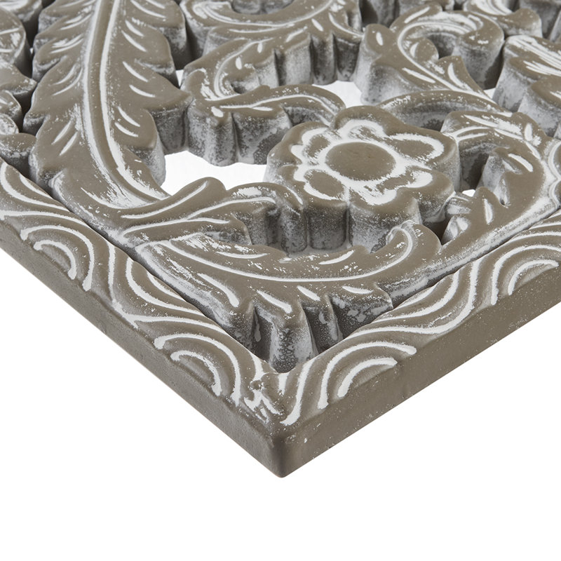 Abequa Carved Wood 2-piece Wall Art Set, Antique Green