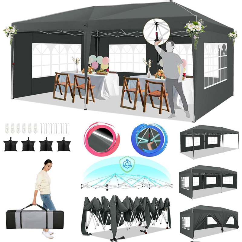 236'' W x 118'' D Metal Canopy, Gray