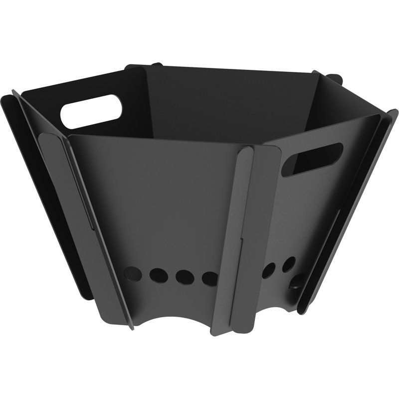 Portable Steel Fire Pit, 7" H x 11" W x 11" D