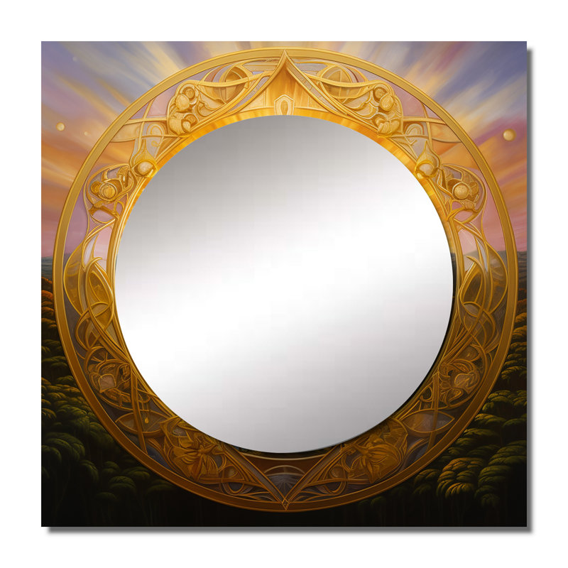 Miroir doré Awaken, 23 po x 23 po