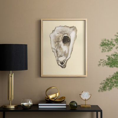 Sepia-toned Oysters IV Framed Print - Solid Wood