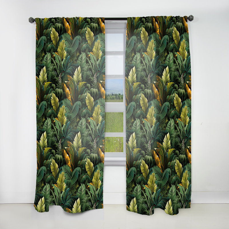 Tropicana Jungle - motif tropical - rideau en velours tropical - obscurcissant - 1 panneau, L 52 po x L 63 po