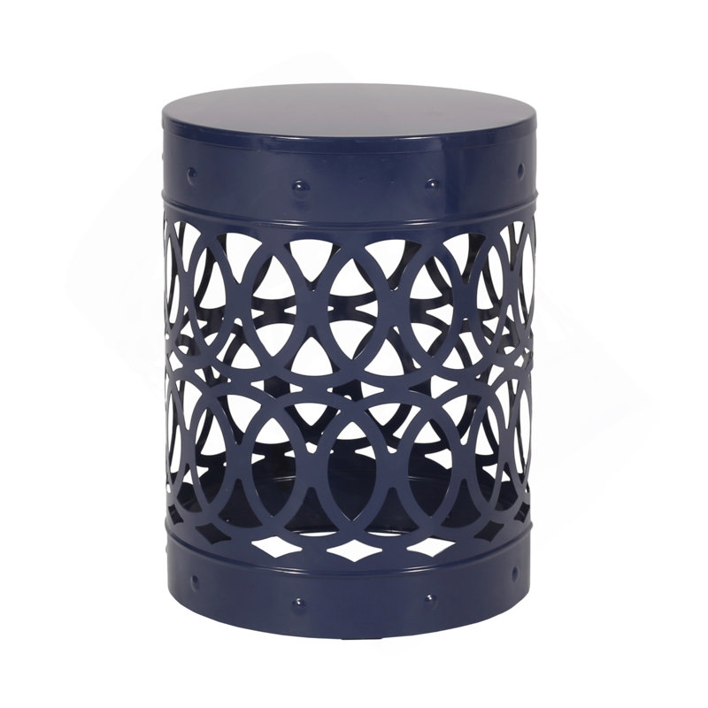 Outdoor Metal End Table -Large, Navy Blue, Navy Blue, Navy Blue