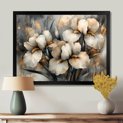 Ilysa jaune gris Irise Desire II - art mural iris pour le salon