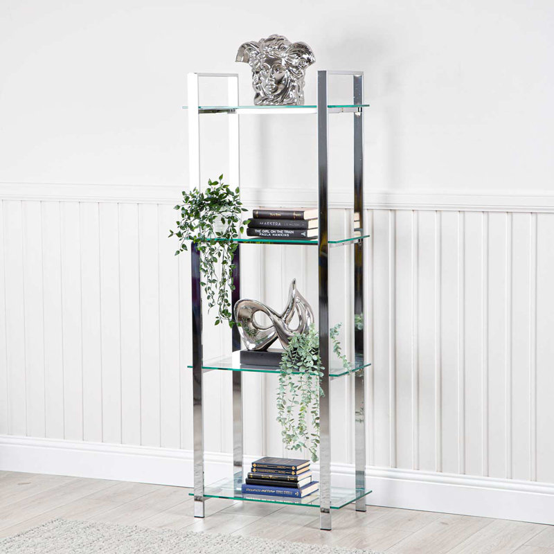 Godric 60cm W Stainless Steel Etagere Bookcase, 160cm H x 60cm W x 33cm D