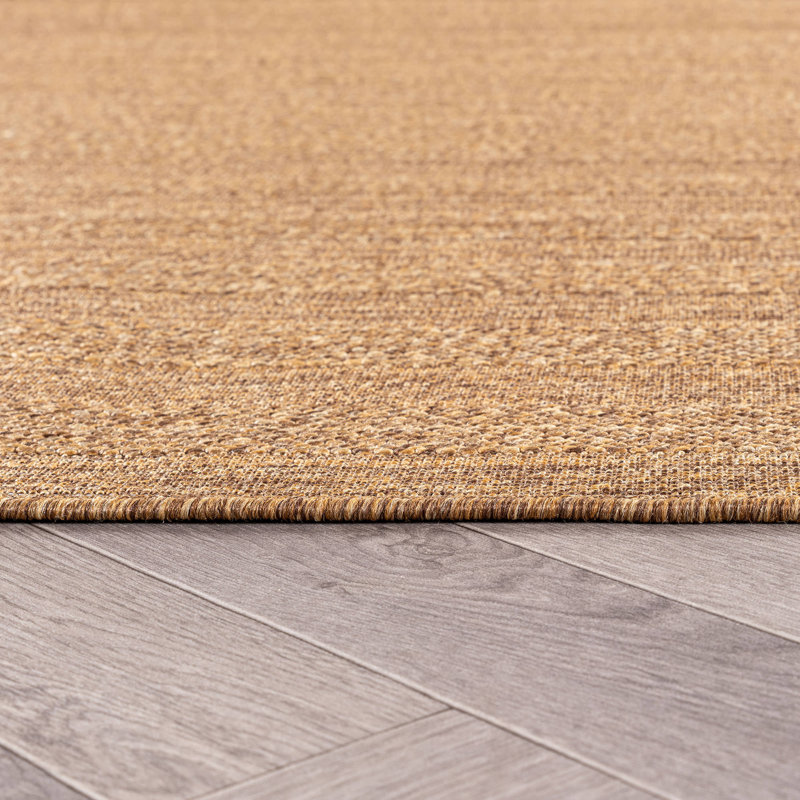 Geometric Natural/Jute Easy-Care Indoor/Outdoor Flat Woven Area Rug, Natural, Runner 2'3" x 6'