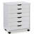Carrena White 6 Drawer Wide Rolling Storage Cart-616229929