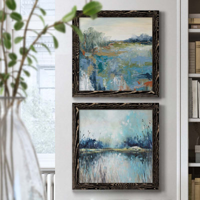 Energetic Earth - ensemble de 2 peintures sur toile encadrées