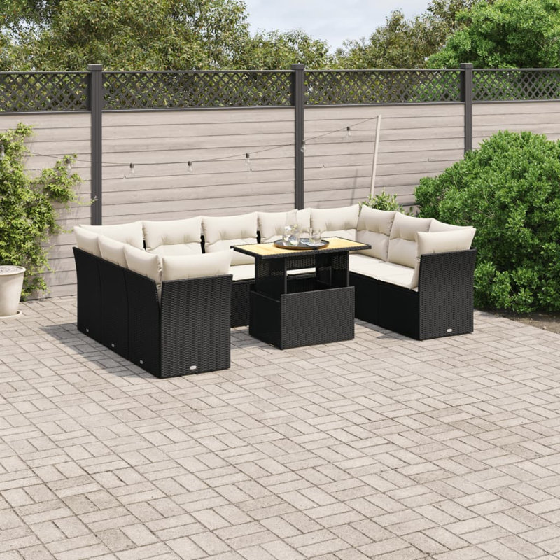Vidaxl Garden Sofa Set Black