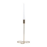 Modern Metal Taper Holder with Sculptural Swirl Base, Decorative Abstract Design, Contemporary Single Candle Stand for Stylish Accents in Chic Interiors and Modern Decor Settings