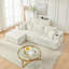 Canapé d'angle à compression 108 po en chenille avec méridienne, beige moderne pour la maison-1584614086