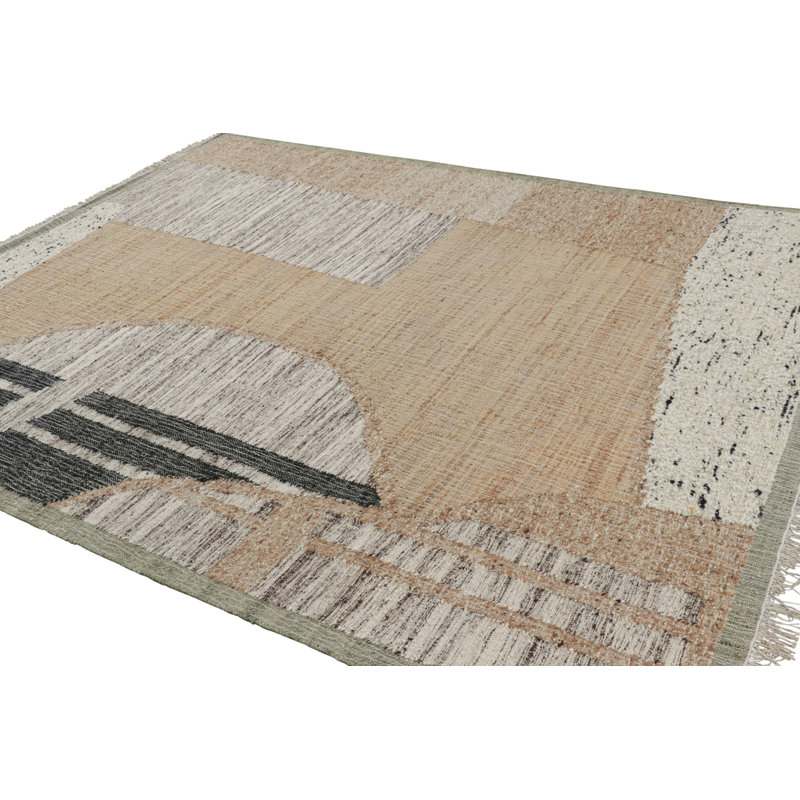 Kilim & Flatwave Hand Knotted Wool Geometric Area Rug, Rectangle 6' x 9'