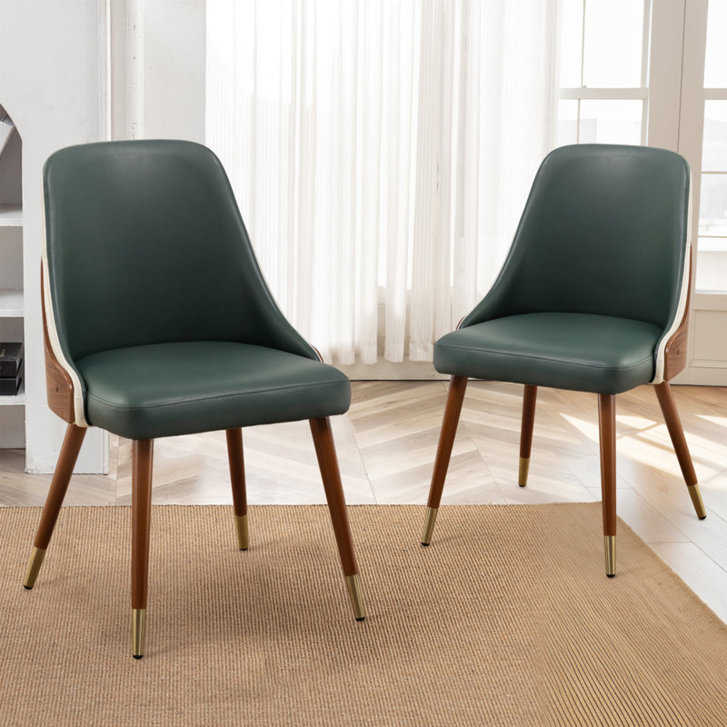 Jahmai Upholstered Dining Chair, Green/Beige