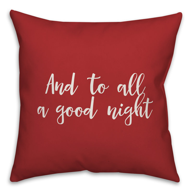  Coussin and and to all a Good Night, Rouge, Housse de coussin