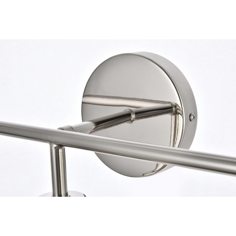 Éclairage de salle de bain à intensité variable 3 lumières Ackerson, Nickel poli, Clair, 3 lumières