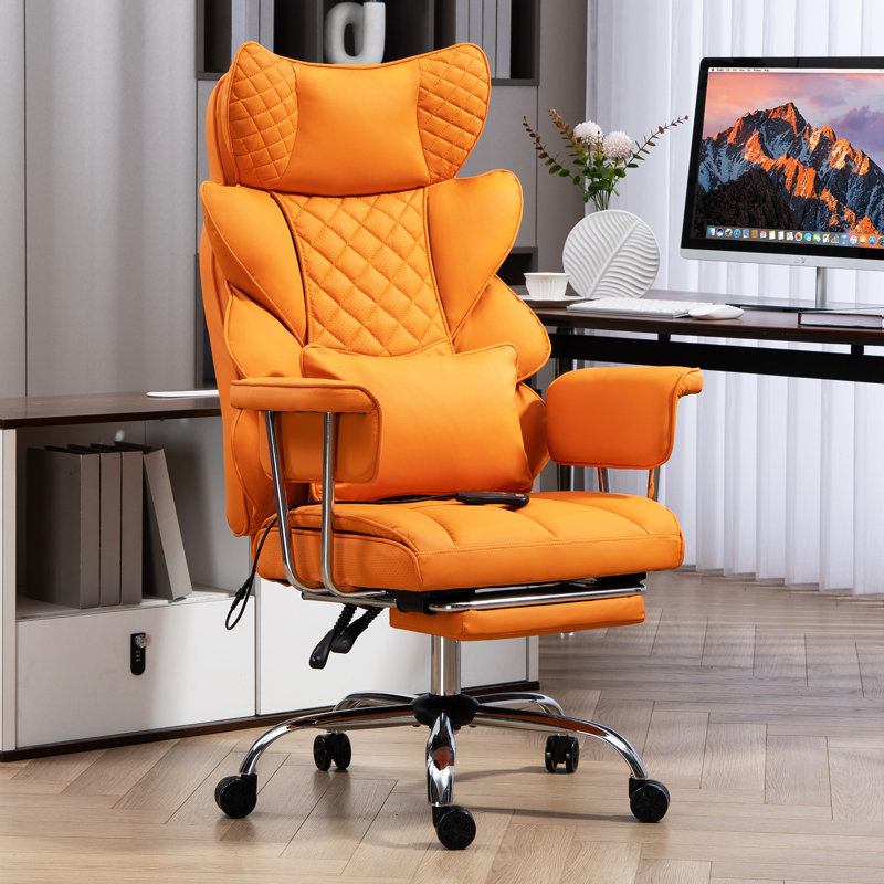 Gaming Chair,office Chair With Pocket Spring Lumbar Support, Ergonomic Comfortable Wide Office Desk Computer Chair With Outward Fixed Soft Armrests And Footrest,(pu Leather)