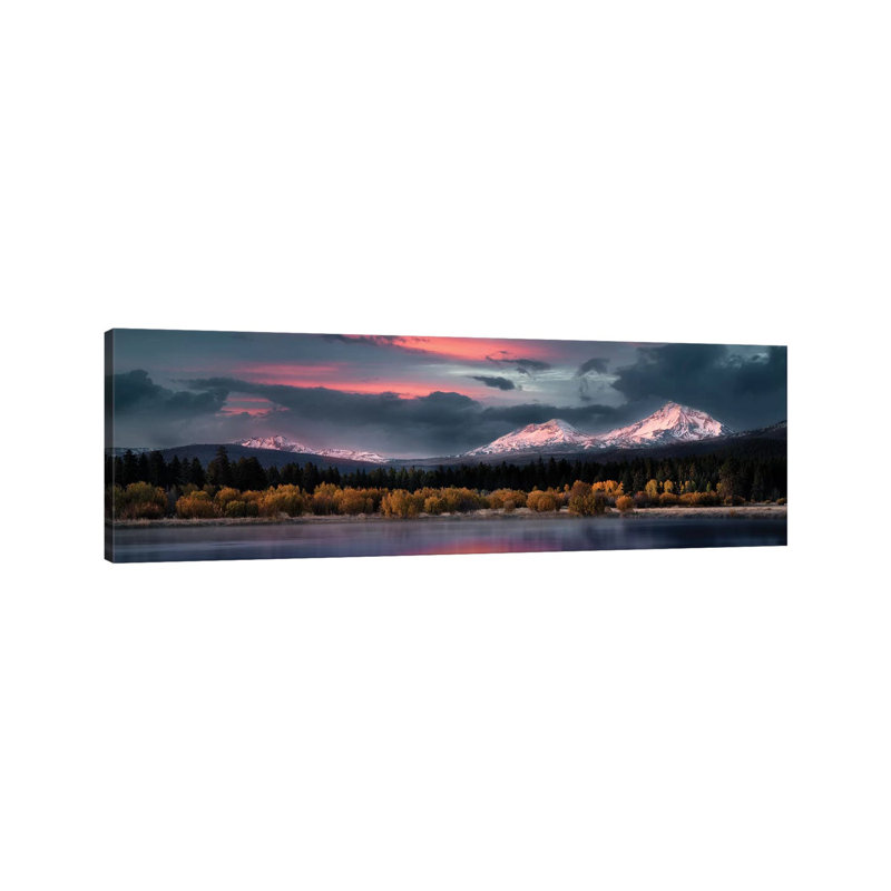 Three Sisters Sunrise by Dennis Frates - Wrapped Canvas Panoramic Print, 30.48 cm H x 91.44 cm W x 3.175 cm D