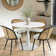 Birchard 4 - Person Dining Table Sets With 35'' Round Table & 4 Upholstered Rattan Chairs
