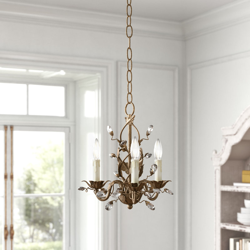 Mair 3-Light Dimmable Candle Style Chandelier, Etruscan Gold