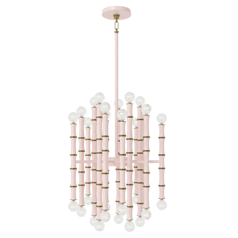 Kane 30 - Light Chandelier, Ruby Red/Gold