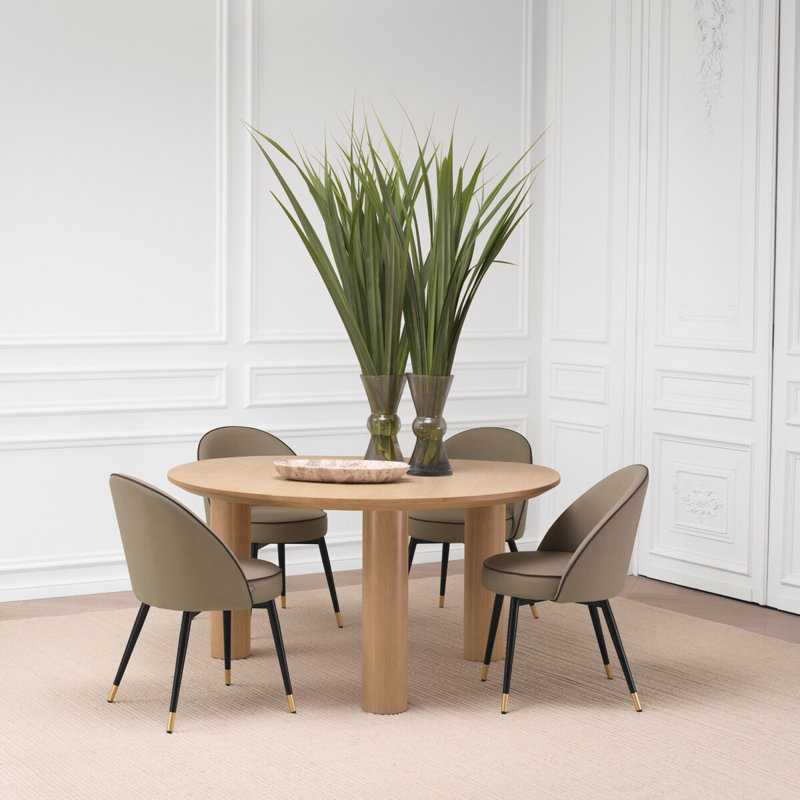Dining Table Lombardo Black Veneer - Legs, Oak Wood