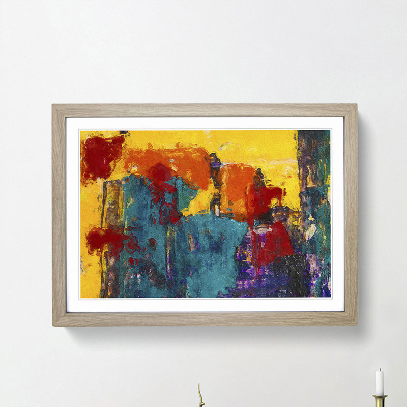 Abstract Vol.64 by S.Johnson - Single Picture Frame Print, 33cm H x 45cm W x 2cm D, Oak Framed