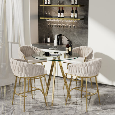 Round Bar Table and Bar Stools Set for 2-4 by Mercer41