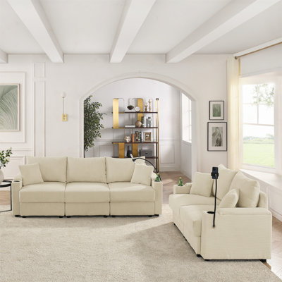 Canapé et causeuse modernes avec rangement