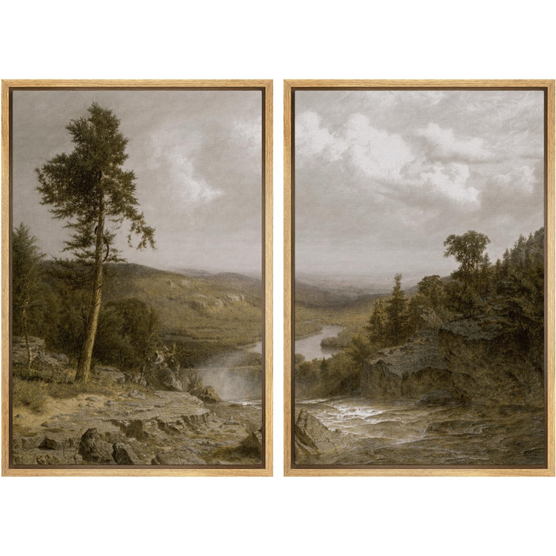 «Lone Pine donnant sur la vallée, décor de nature classique, décor de nature sauvage», 2 pièces sur toile, H 36 po x l 24 po