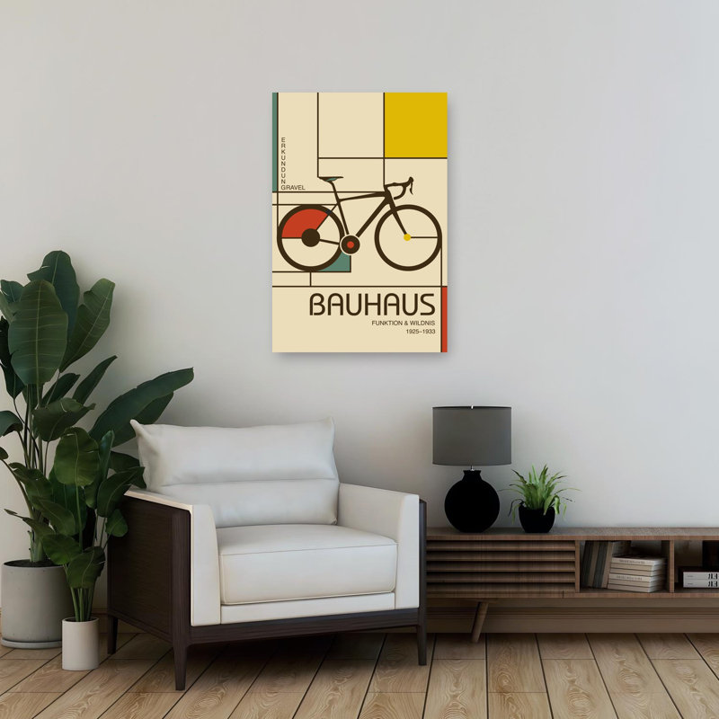 Art mural abstrait géométrique Bauhaus, 36" H x 24" W