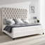 Lit-bateau en velours crème avec garniture cloutée Jampier King-1716676855-1716676854