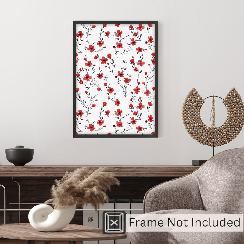 Impression florale sans cadre, H 20 po x l 16 po