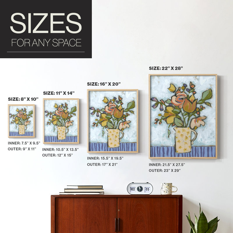 «Candy Color Bouquet I», reproduction encadrée - bois massif, Naturel, H 11 po x l 9 po