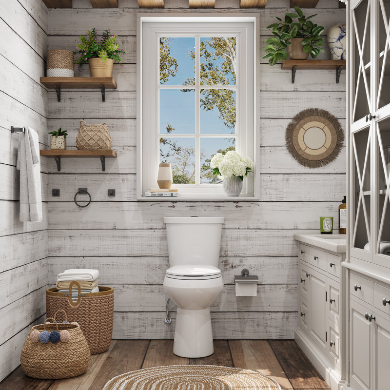 21'' Extra Tall Toilet Comfortable SeatHeight 1.28 GPF Elongated Floor Mounted Two-Piece Toilet (Seat Included), Top