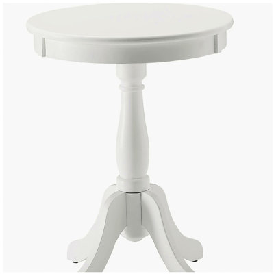 White side table with turned base
