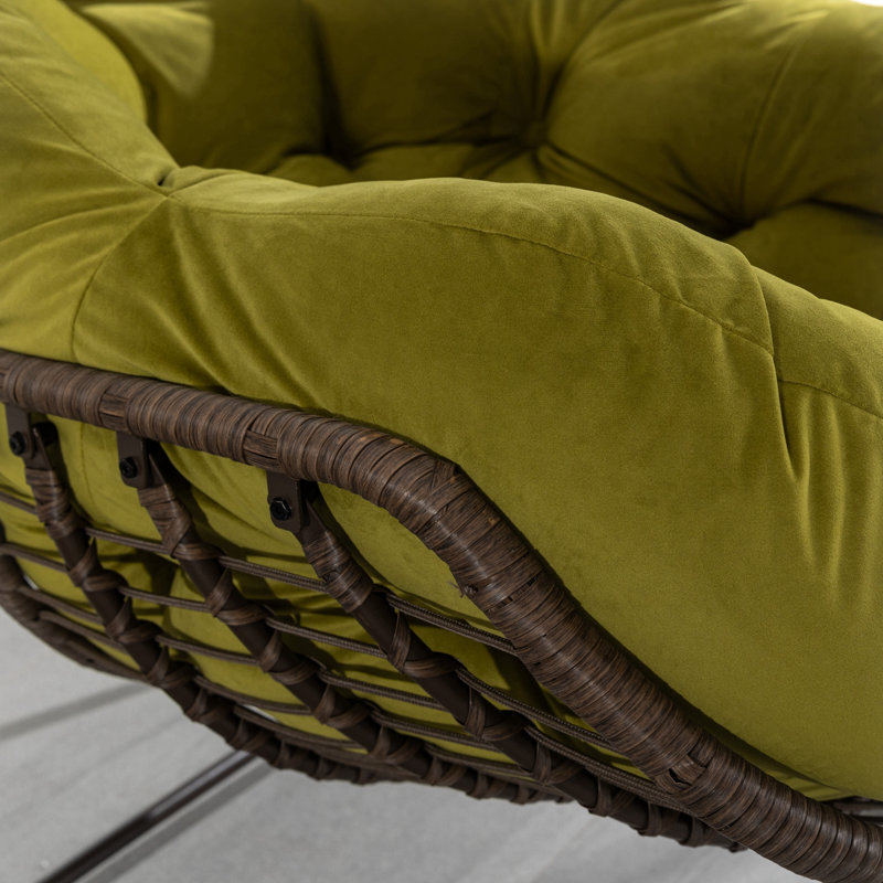 Wicker Outdoor Lounge Chair, Olive