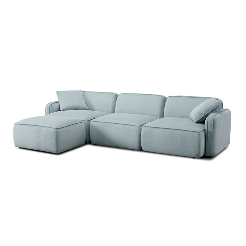 Canapé modulaire en velours côtelé 4 pièces Tov Furniture, Écume de mer