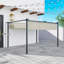 3 X 4m Beige Metal Pergola With Retractable Roof, Upf30+ Wall-mounted & Free Standing Garden Gazebo With Roller Shade And Roll-up Side Panels
