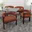 Fauteuil en tissu chenille avec dossier ouvert-796738175