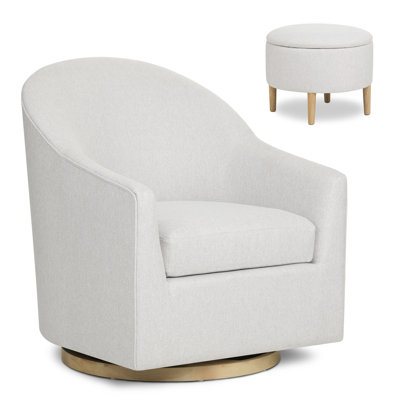 Evolur Luna Swivel Chair & Ottoman