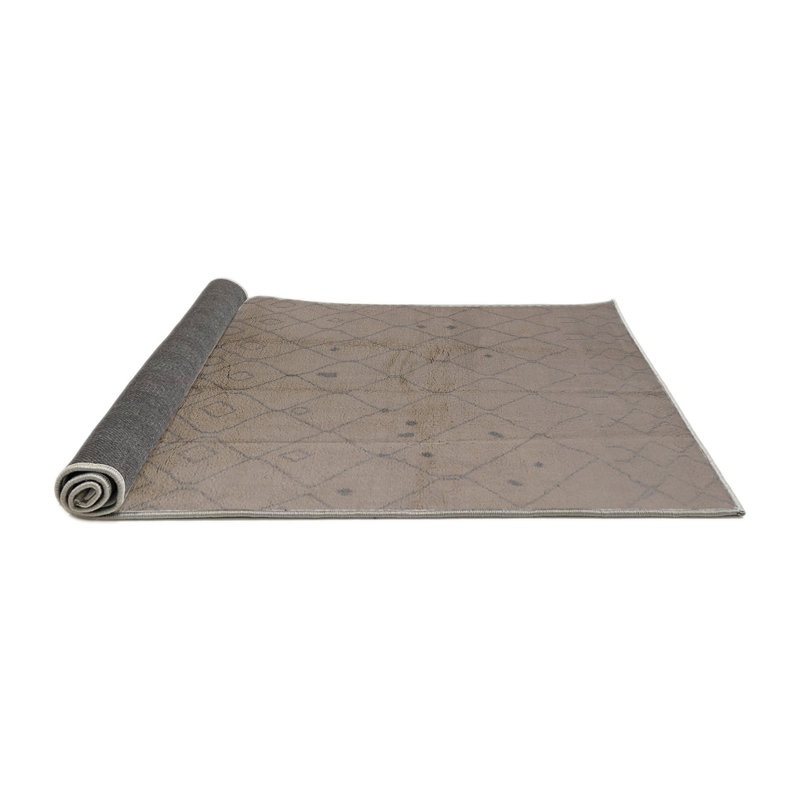 Tapis brun à motif géométrique Boomery, Rond 4 pi
