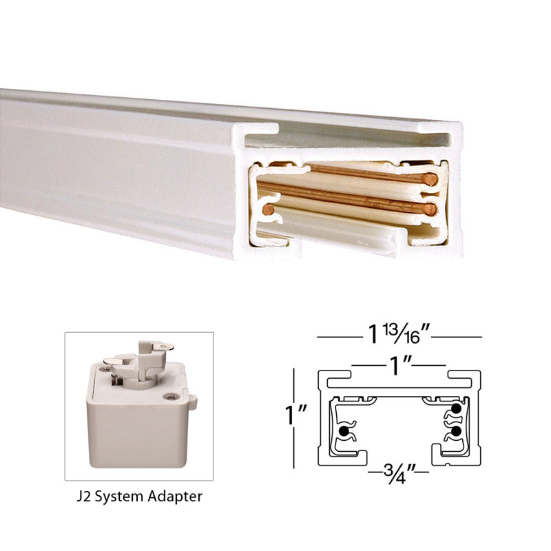 Rail J Series, H 1,81 po x l 96 po x P 1 po, Blanc