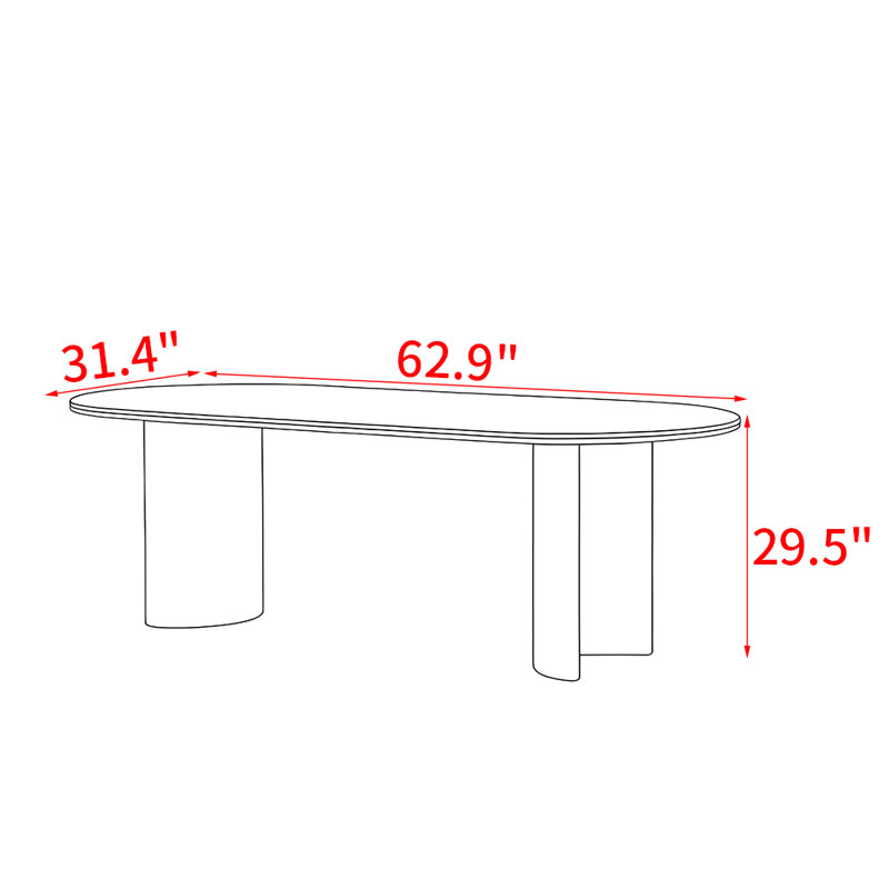 Ancient style solid wood dining table, 29.5"H x 62.9"L x 31.4"W