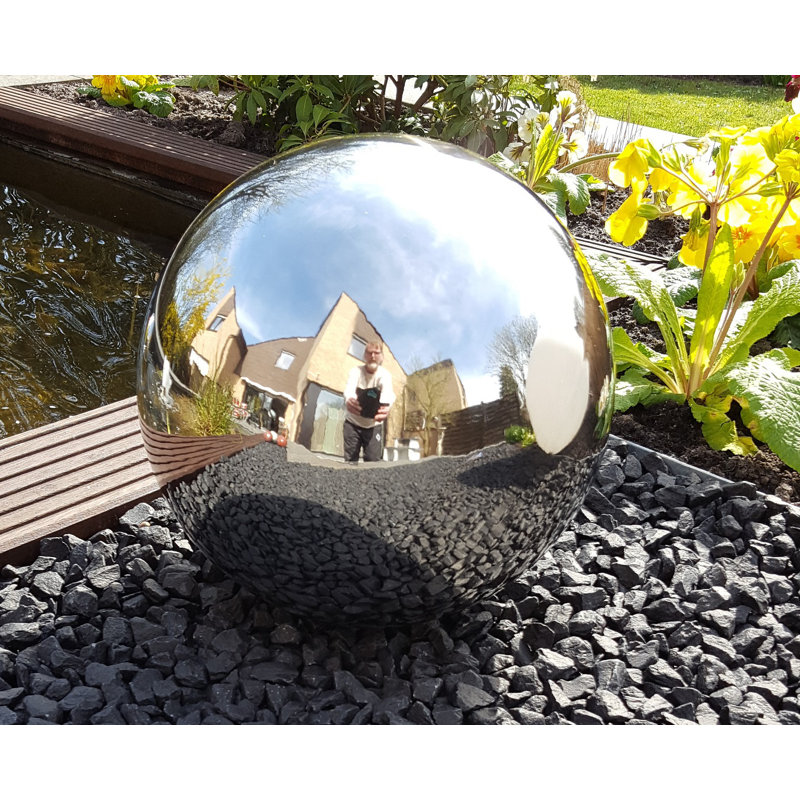 Darrol Stainless Steel Gazing Ball, 35cm H x 35cm W x 35cm D