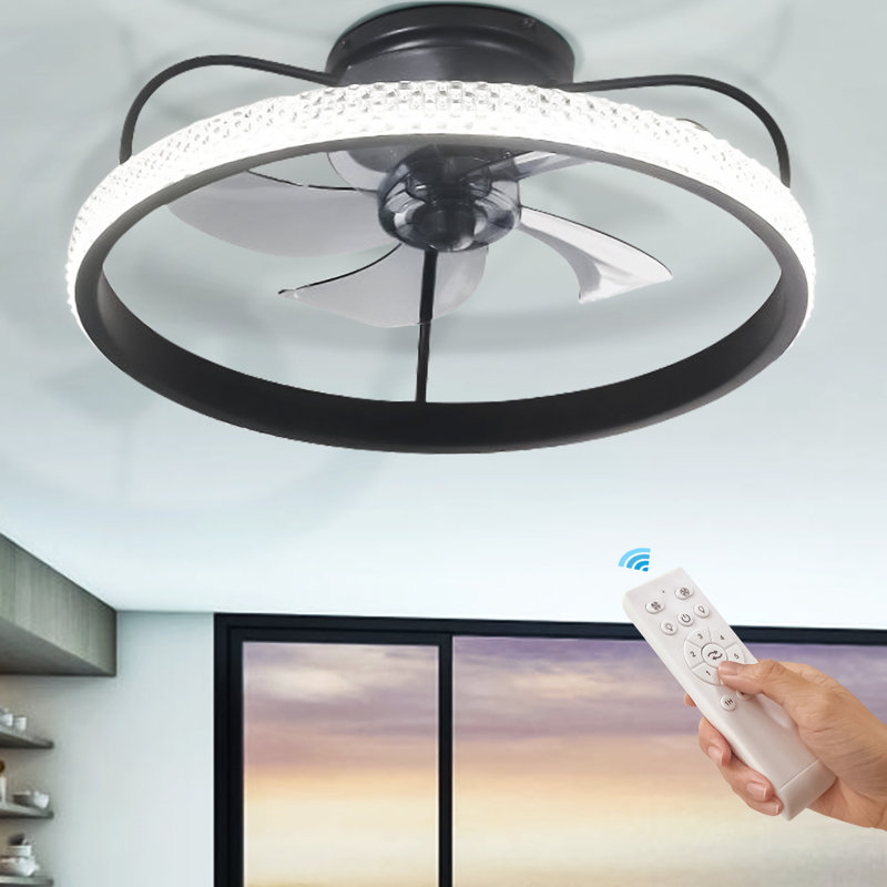Ventilateur de plafond standard à DEL à 20 pales de 20 po avec télécommande et ensemble d'éclairage inclus